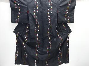 大正ロマン　水玉模様織り出し銘仙着物